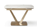 ESF Furniture - 109 - 8 Piece Dining Table Set in Gloss Golden - 109TABLEGOLDEN-8SET