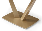 ESF Furniture - 109 Dining Table Two 12'' Extensions in Gloss Golden Champagne - 109TABLEGOLDEN