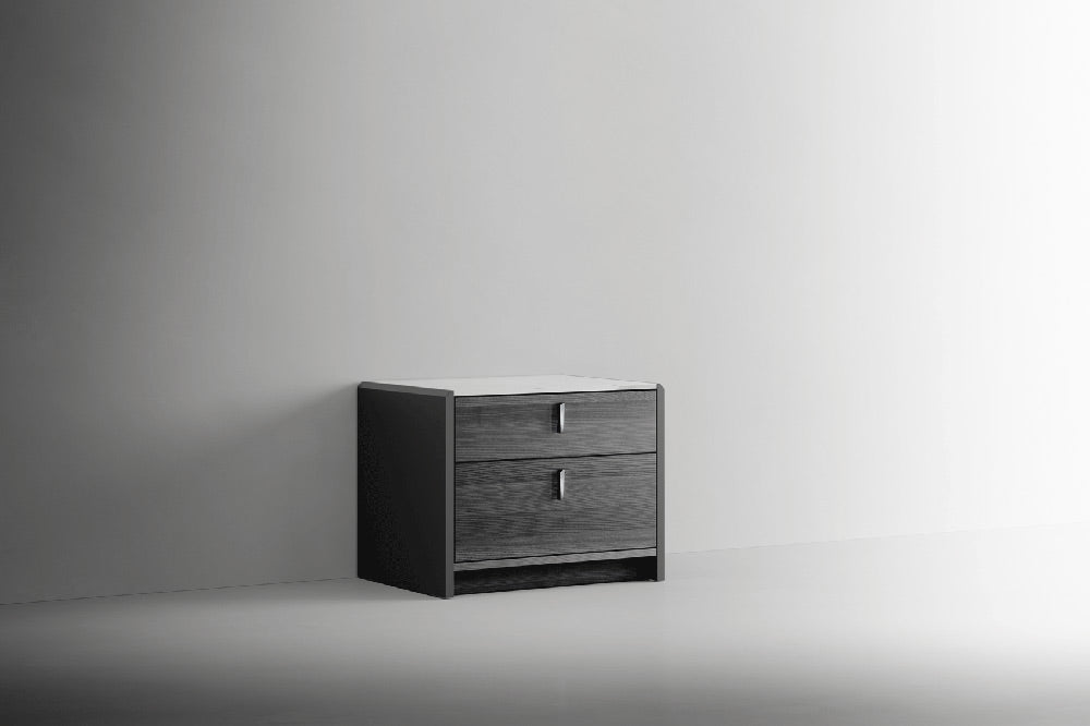 ESF Furniture - Vulcano 3 Piece King Bedroom Set in Luxury Grey Oak - VULCANOKSBED-3SET