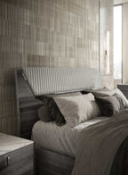 ESF Furniture - Vulcano 5 Piece King Bedroom Set in Luxury Grey Oak - VULCANOKSBED-5SET