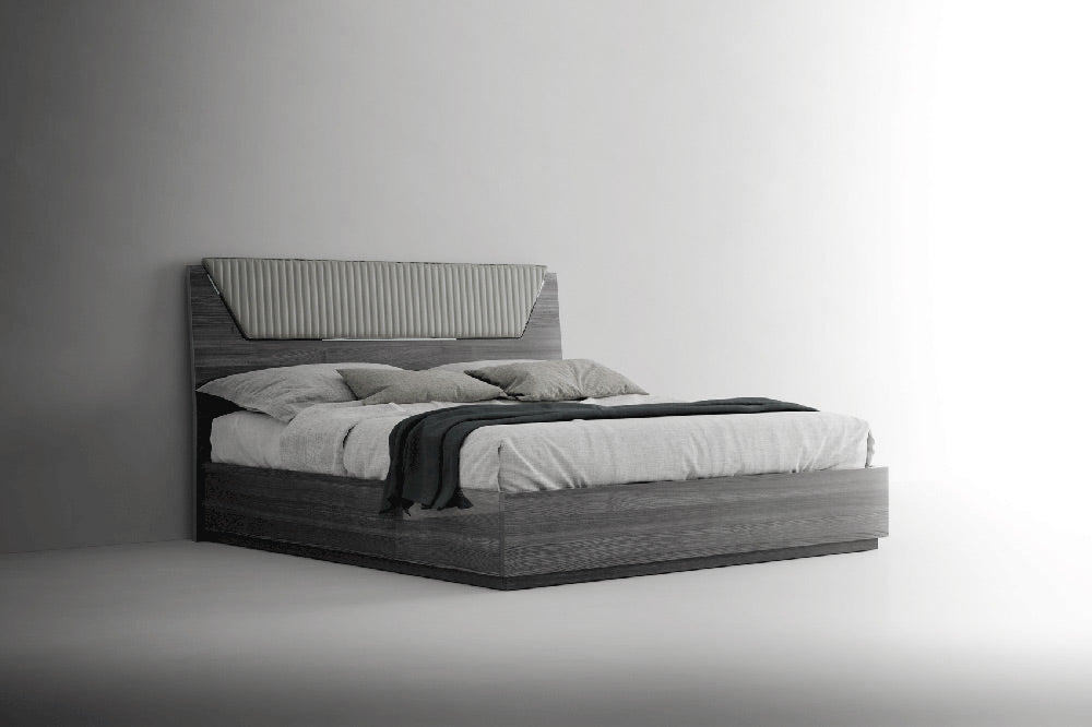 ESF Furniture - Vulcano 5 Piece King Bedroom Set in Luxury Grey Oak - VULCANOKSBED-5SET