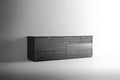 ESF Furniture - Vulcano 4 Door Buffet with Mirror in Luxury Grey Oak - VULCANOBUFFET-MIRROR