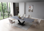 ESF Furniture - 9436 - 5 Piece Dining Table Set in Light Grey - 9436TABLE-1218CHAIRGREY-5SET