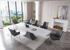 ESF Furniture - 9437 - 5 Piece Dining Table Set in Light Grey - 9437TABLE-1218CHAIRDARKGREY-5SET