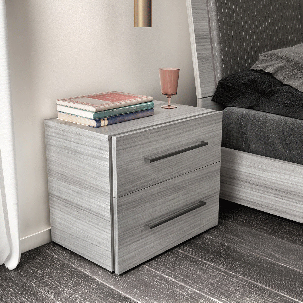 ESF Furniture - Mia 6 Piece Queen Size Bedroom Set in Silver Grey - MIAQSBED-6SET