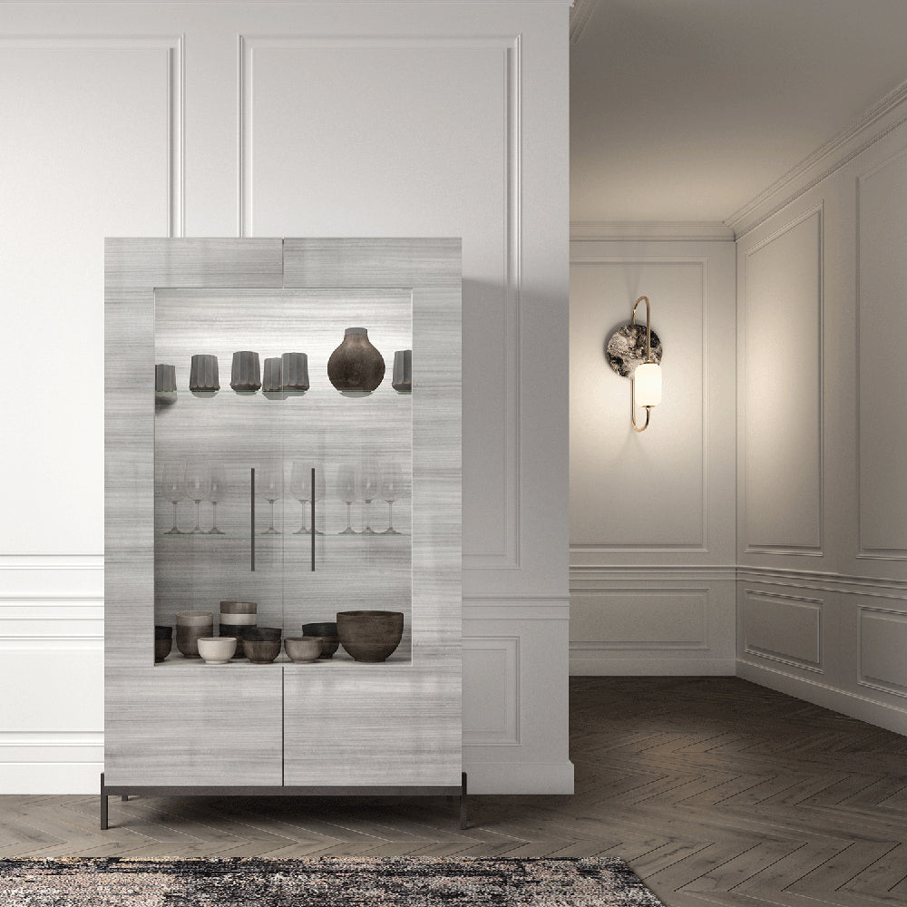 ESF Furniture - Mia 2 Door China in Silver Grey - MIA2DOORCHINA
