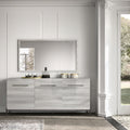 ESF Furniture - Mia 3 Door Buffet with Mirror in Silver Grey - MIABUFFET-MIRROR