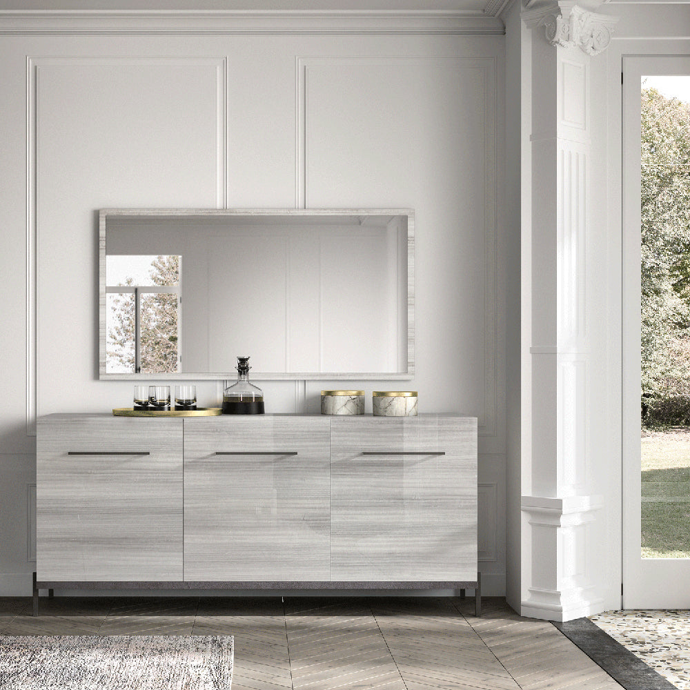 ESF Furniture - Mia 12 Piece Dining Room Set in Silver Grey - MIATABLE-12SET
