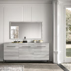 ESF Furniture - Mia 12 Piece Dining Room Set in Silver Grey - MIATABLE-12SET
