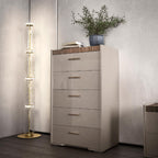 ESF Furniture - Nora 6 Piece King Size Bedroom Set w/ Light in Walnut - NORAKS-6SET