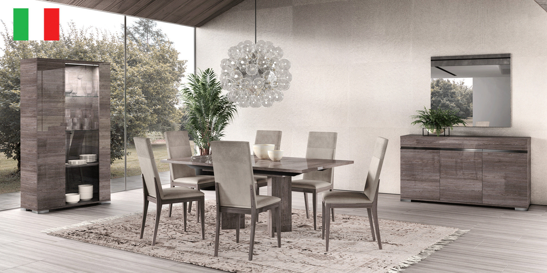 ESF Furniture - Viola 5 Piece Dining Room Set in Purple Elm - VIOLATABLE-5SET