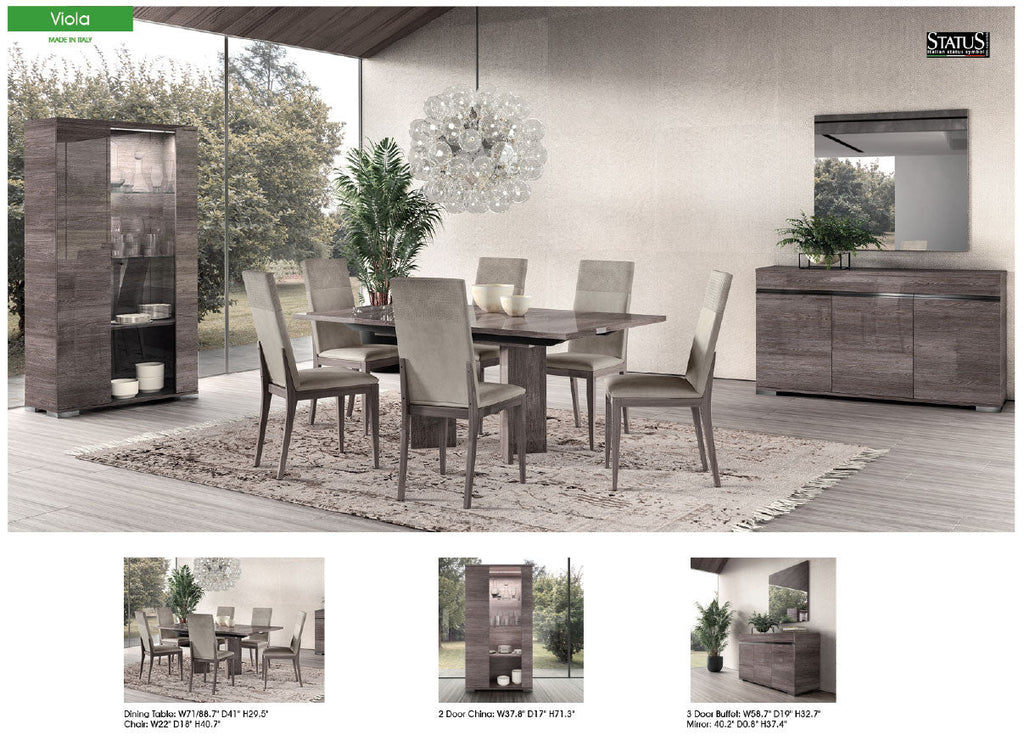 ESF Furniture - Viola 9 Piece Dining Room Set in Purple Elm - VIOLATABLE-9SET