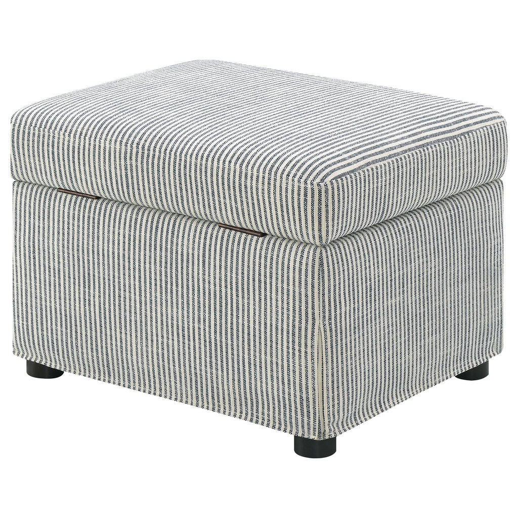 Winter Upholstered Hydraulic Lift Top Storage Ottoman Beige