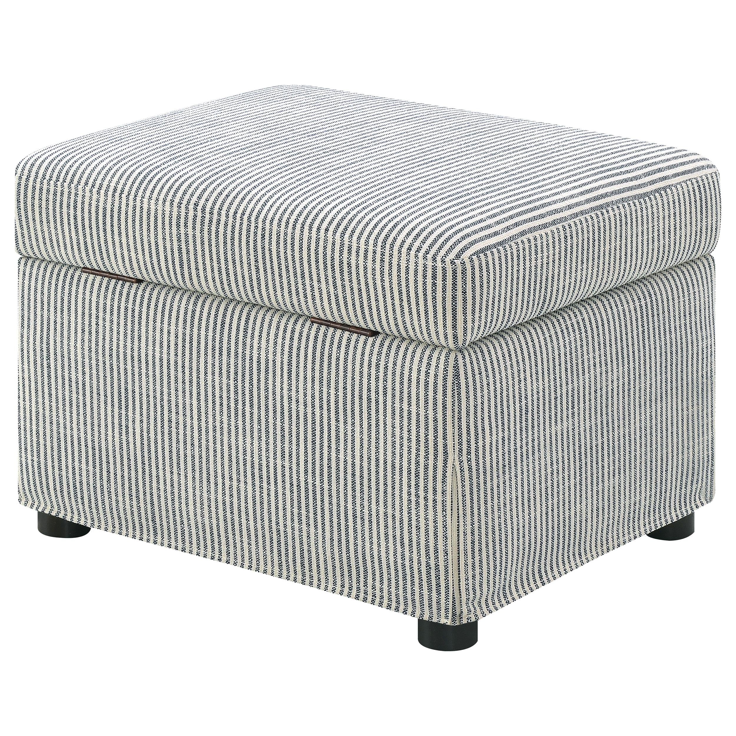 Winter Upholstered Hydraulic Lift Top Storage Ottoman Beige