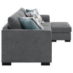 Storey Upholstered Sleeper Sectional Chaise Sofa Dark Grey
