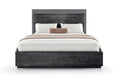 ESF Furniture - Onyx Queen Size Bed w/Wooden Headboard in Metallic Matte - ONYXQS