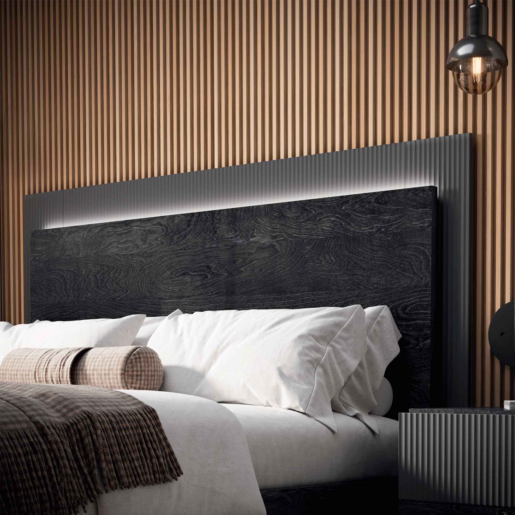 ESF Furniture - Onyx 8 Piece Queen Size Bedroom Set in Metallic Matte - ONYXQS-8SET
