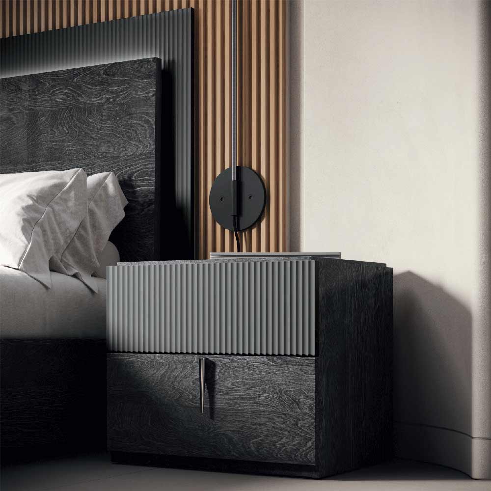 ESF Furniture - Onyx 6 Piece Queen Size Bedroom Set in Metallic Matte - ONYXQS-6SET