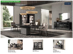 ESF Furniture - Aris 7 Piece Dining Room Set in Onyx - ARISTABLE-CHAIR-7SET