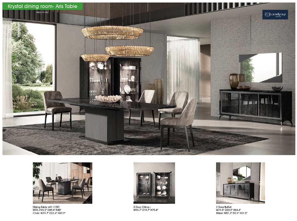ESF Furniture - Aris 11 Piece Dining Room Set in Onyx - ARISTABLE-11SET