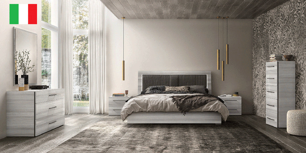 ESF Furniture - Mia Upholstered Queen Size Bed in Silver Grey - MIAQSBED