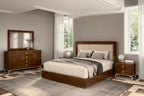 ESF Furniture - Eva 3 Piece King Bedroom Set in Rich Tobacco Walnut - EVAKSBED-3SET