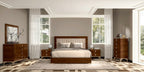 ESF Furniture - Eva 5 Piece Queen Bedroom Set in Rich Tobacco Walnut - EVAQSBED-5SET