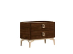 ESF Furniture - Eva 6 Piece Queen Bedroom Set in Rich Tobacco Walnut - EVAQSBED-6SET