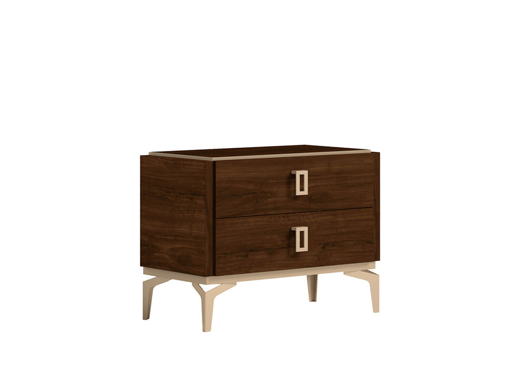 ESF Furniture - Eva 5 Piece Queen Bedroom Set in Rich Tobacco Walnut - EVAQSBED-5SET