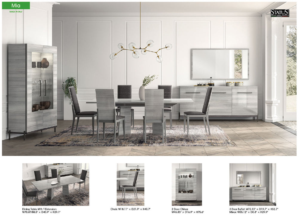 ESF Furniture - Mia 2 Door China in Silver Grey - MIA2DOORCHINA