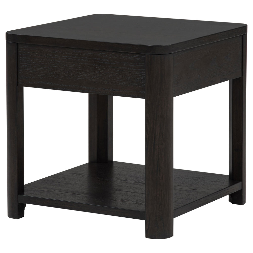 Marcelo Wood End Table with Drawer and Shelf Coffee