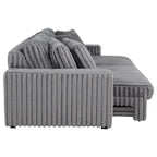 Jacana Corduroy Upholstered Dual Power Chaise Sofa Ivory