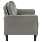 Ruth 2-piece Upholstered Track Arm Sofa Set Black