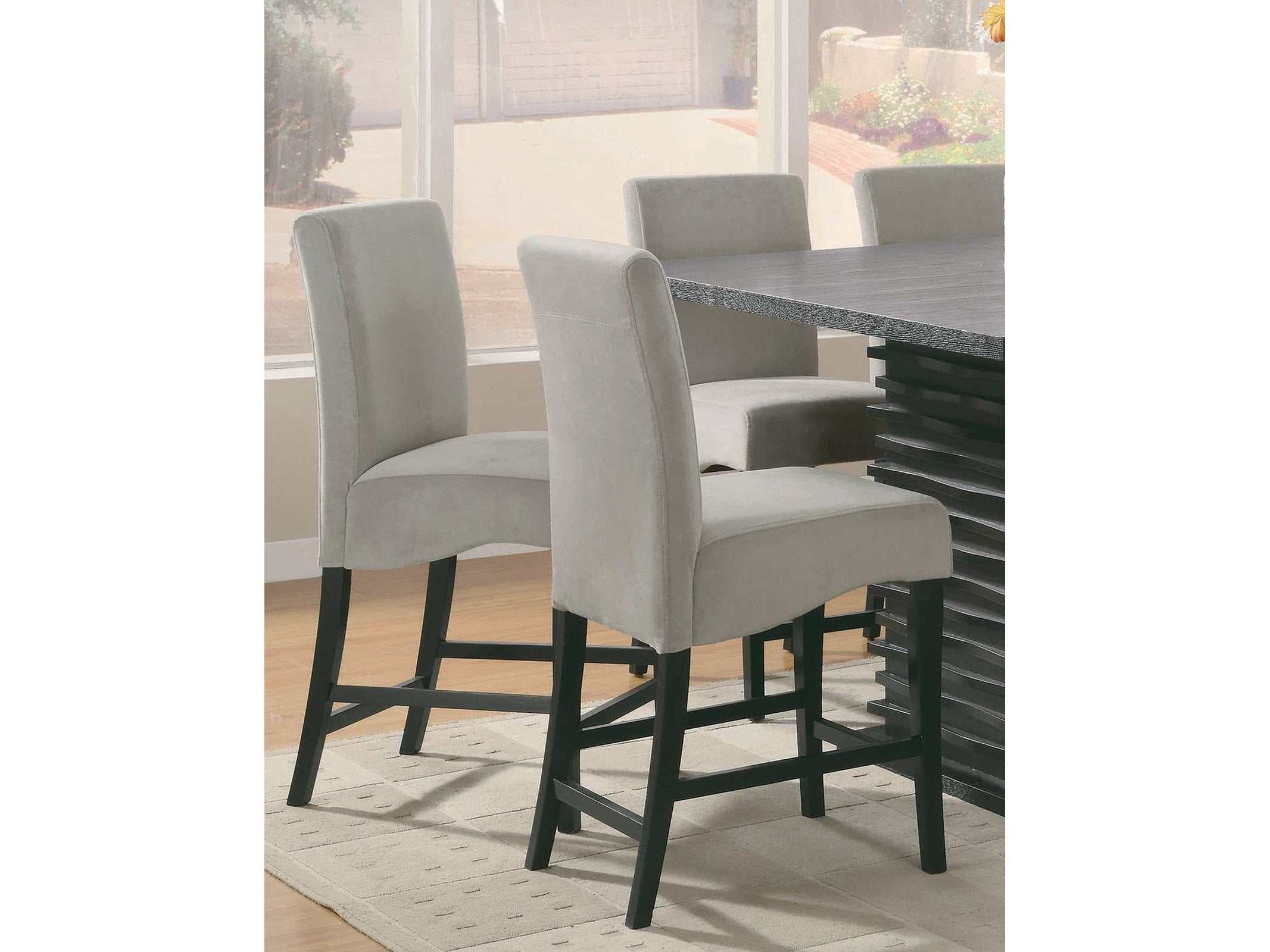 Stanton Velvet Upholstered Counter Chair Grey (Set of 2)