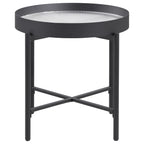 Ozella Round Coffee Table with Hidden Storage Sandy Black