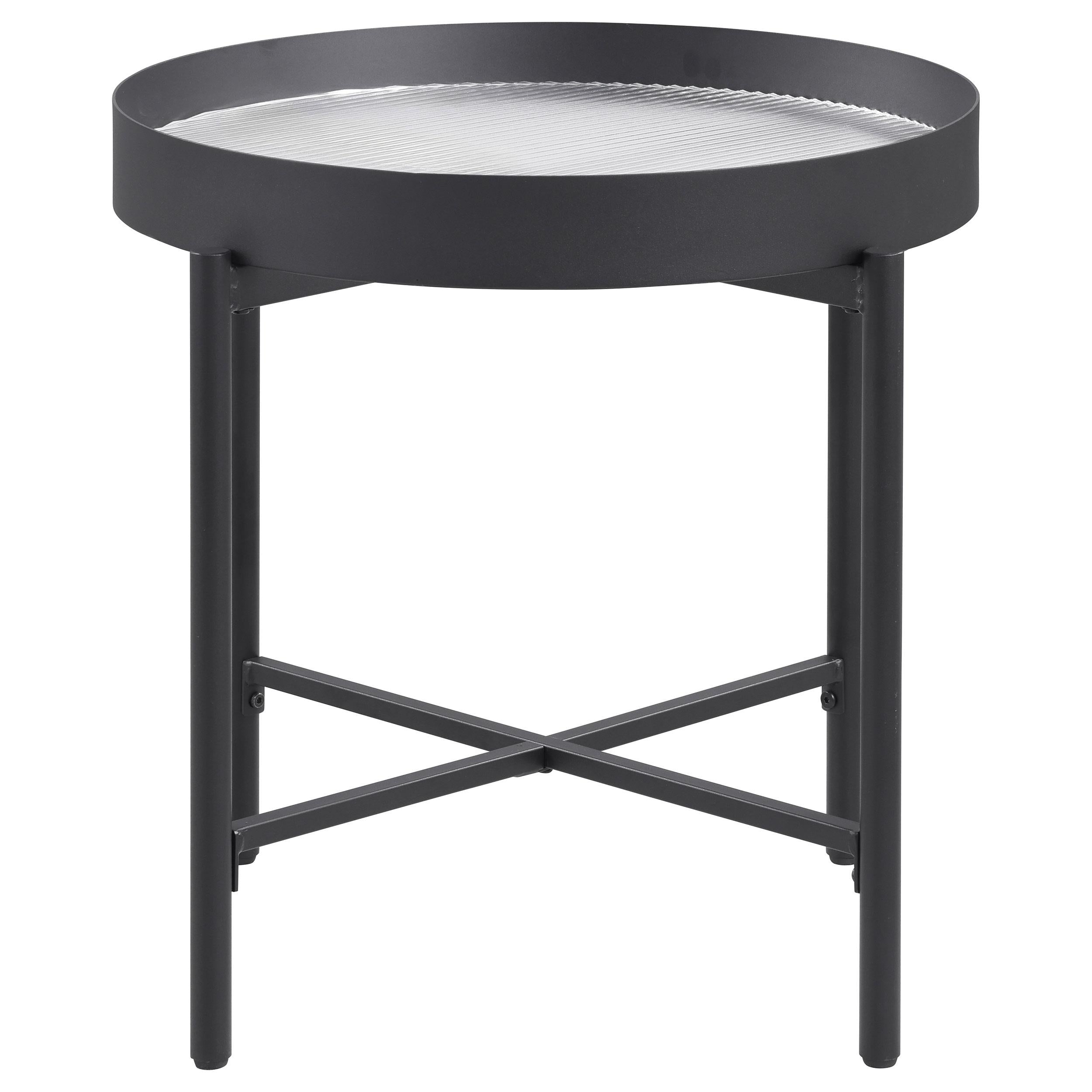 Ozella Round Coffee Table with Hidden Storage Sandy Black