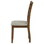 Atwood Wood Dining Side Chair Upholstered Seat Warm Brown