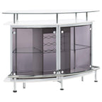 Gideon Curved Glass Top Home Bar Cabinet White High Gloss