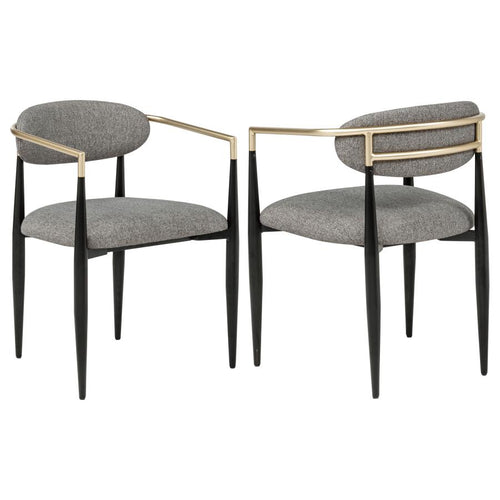 Bradbury Fabric Upholstered Dining Arm Chair Grey (Set of 2) - 182682
