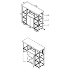Ammaar White & Chrome Bar Cabinet w/ Glass Shelf