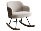 Paige Boucle Upholstered Mid Back Rocking Chair Beige