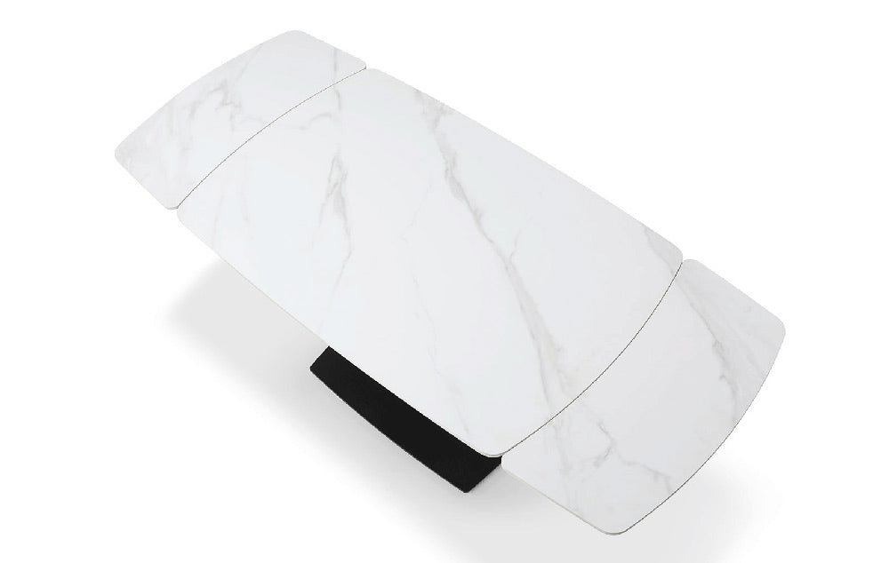 ESF Furniture - 109 Dining Table w/ Extension in White Ceramic - 109TABLEWHITE