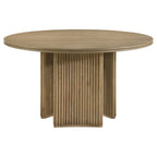 Adina Distressed Light Brown 53-inch Round Wood Dining Table