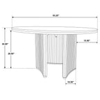 Adina Distressed Light Brown 53-inch Round Wood Dining Table