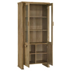 Adina Distressed Light Brown 77-inch Tall Display Cabinet
