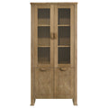 Adina Distressed Light Brown 77-inch Tall Display Cabinet