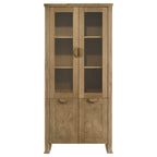 Adina Distressed Light Brown 77-inch Tall Display Cabinet