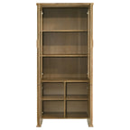 Adina Distressed Light Brown 77-inch Tall Display Cabinet