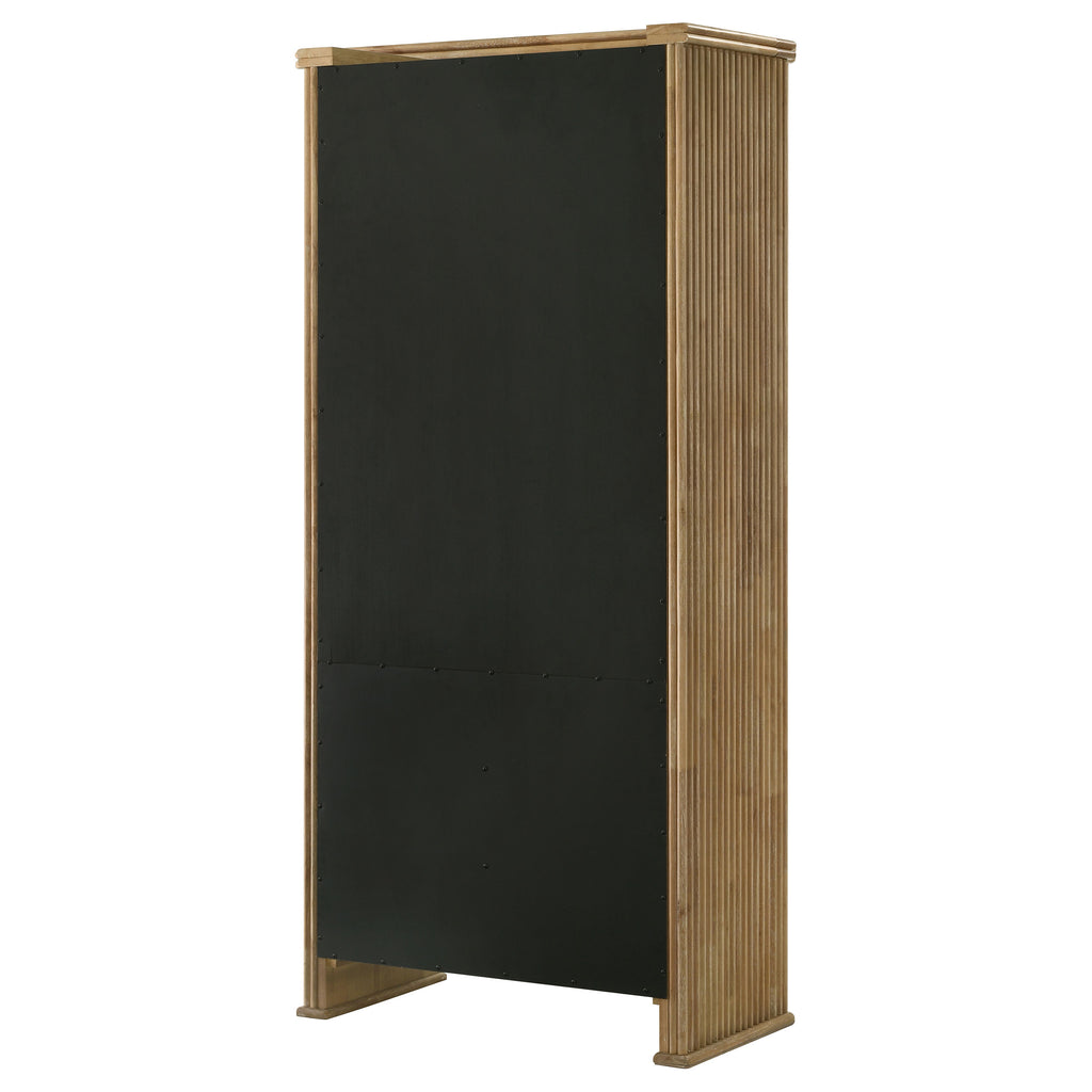 Adina Distressed Light Brown 77-inch Tall Display Cabinet