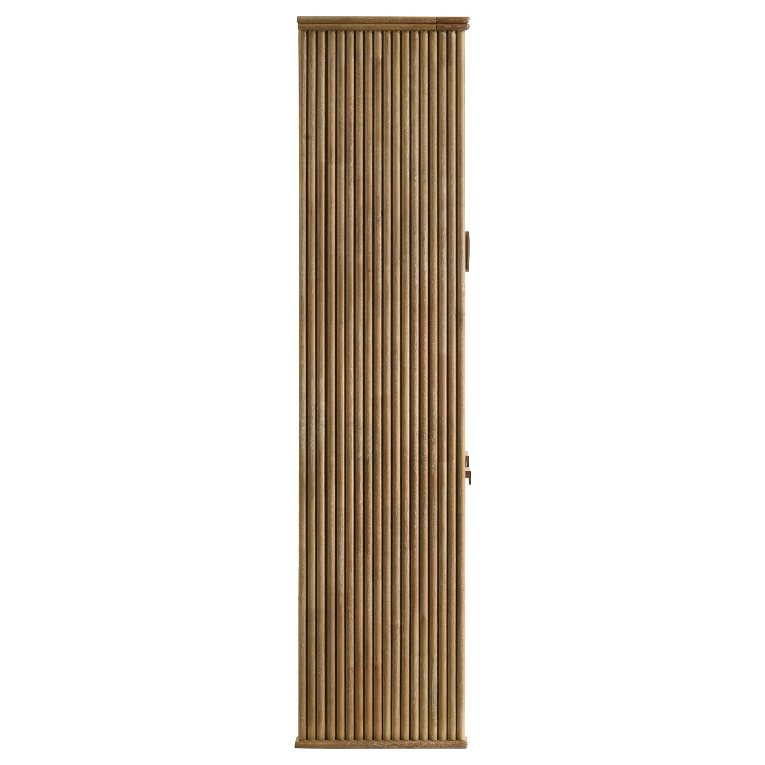Adina Distressed Light Brown 77-inch Tall Display Cabinet
